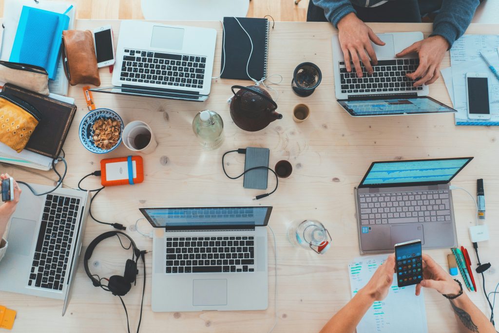 people sitting on a table